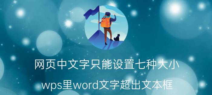 网页中文字只能设置七种大小 wps里word文字超出文本框？